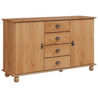 vitrina askim marron 1335 x 40 x 79 cm madera maciza de pino