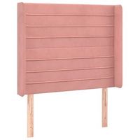 cabecero cama mueble de dormitorio con led de terciopelo 93 x 16 x 118128 cm rosa m020001996