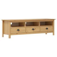 mueble tv  mueble de salon  armario tv hill madera maciza pino marron miel 158x40x47 cm cfw777438