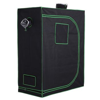 Outsunny Carpa Hidropónica en Mylar con Entradas de Aire Ajustables para Cultivo de Interior, 120x60x150 cm, Negro   Aosom España