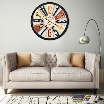Reloj De Pared | Reloj Mural De Metal Multicolor 60 Cm Cfw168139 Cfw73119
