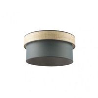 fabrilamp pantalla doble colgante e27 natural verde 40d