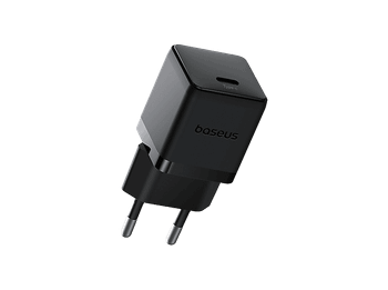 Cargador de pared - Baseus PALM, 30W, Tipo C, Carga rápida, Tamaño extrapequeño, Control inteligente temperatura, Universal, Negro