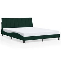 cama matrimonial  cama doble  estructura cama sin colchon terciopelo verde oscuro 160x200 cm cfw10485