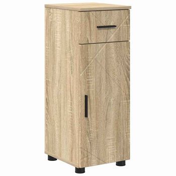 Gabinete De Baño | Armario De Baño Con Cajón Roble Sonoma 30 X 35 X 80 Cm