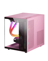 caja microatx masr gaming mc-view blackpink frontal y lateral de cristal templado continuo doble camara sin fuente ni ventiladores