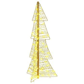 Árbol De Navidad 100 Led Blanco Cálido 120 Cm Pet Vidaxl