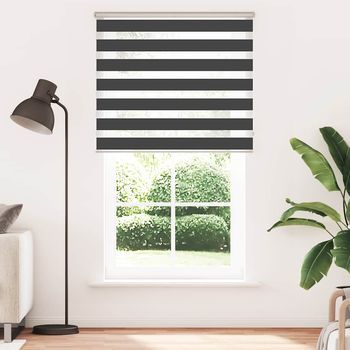 Estor Cebra | Persiana Cebra Negro 130x230 Cm Tejido Ancho 125,9 Cm Poliéster