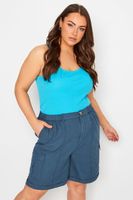 yours pantalones cortos cargo azules  mujer curvy y tallas grandes yours