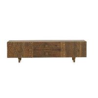 mueble tv madera mango natural 2 puertas 2 cajones