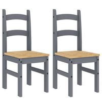 sillas de comedor 2 uds madera maciza de pino gris 40x46x99 cm vidaxl