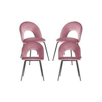 pack 4 sillas dawa black terciopelo de terciopelo 864640 cm - rosa