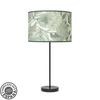 Sobremesa alto moda 1xe27 negro/hoja verde 63x30x30 cm