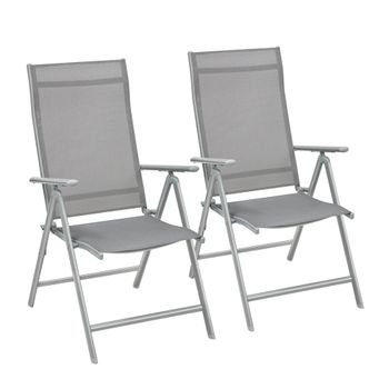 Silla de Jardín Plegable Resistente, Gris / 2