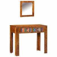 mesa tocador  mesa de maquillaje marron 90 x 45 x 75 cm madera de acacia solida