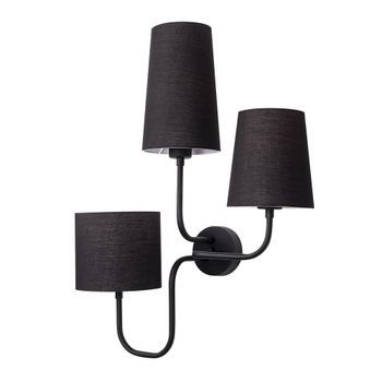 Lámpara De Pared Çatal-3571 Negro Metal Tela 50x20x57 Cm