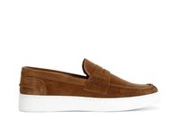 mocasines de piel de ante con suela tipo caja para hombre tan
