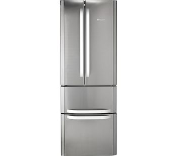 HOTPOINT Slim American Style Fridge Freezer FFU4D.1 X - Stainless Steel, Stainless Steel