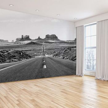 Papel pintado lejano oeste b/n  364x270cm