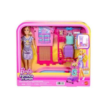 Muñeca Barbie JMJ49 con set de viaje y accesorios interactivos