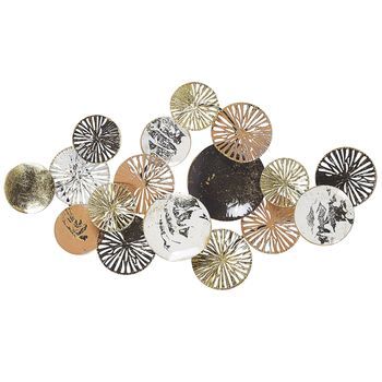 Decoración De Pared Círculos Dorado Y Cobre De Metal 50 Cm Estilo Industrial Moderno Osmium