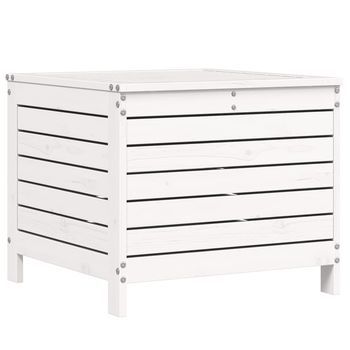 Taburete De Jardín | Otomana De Jardín | Reposapiés De Jardín Madera Maciza De Pino Blanco 62x63,5x53,5 Cm