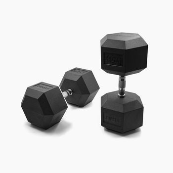 Mancuerna Hexagonal De Goma (par) Suprfit 47,5 Kg, Negro