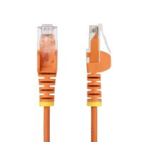 cable de red ethernet cat6 startechcom naranja de 2m snagless slim 28awg poe 100w