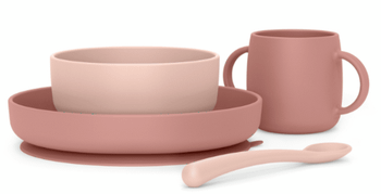 Suavinex Vajilla de Silicona 4 Piezas Rosa
