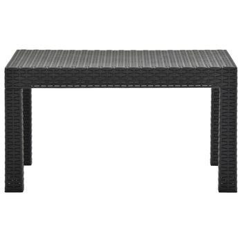 Mesa De Jardín | Mesa De Exterior Pp Ratán Gris Antracita 58x58x41 Cm