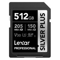 memoria flash lexar silver plus sdxc 512gb uhs-i v30 205mbs 150mbs resistente