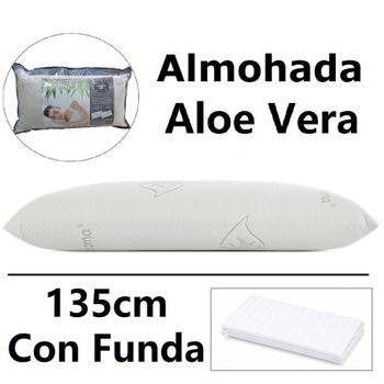 Almohada de 135cm mixta fibra, medidas (135 x 40 cm),color blanco,Dosantex,fespu