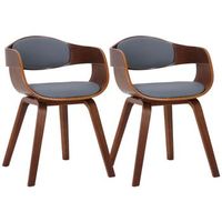 set de 2 sillas de salon kingston en polipiel simil cuero nogalgris 46x49x73 cm clp
