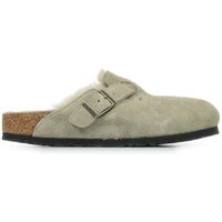 birkenstock sandalias boston suede shearling para mujer