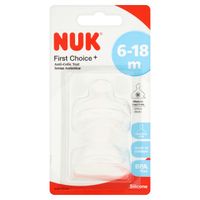 nuk first choice silicone size 2 teats medium hole