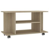 mueble de tv ruedas madera ingenieria roble sonoma 80x40x45 cm vidaxl