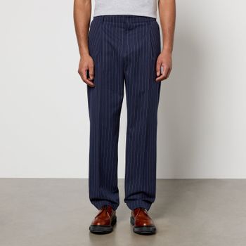 Maison Kitsuné Pinstriped Cotton and Wool-Blend Trousers - 46/XL