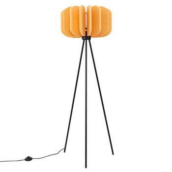 Lámpara de pie amarillo/negro fieltro/acero alt. 134 cm