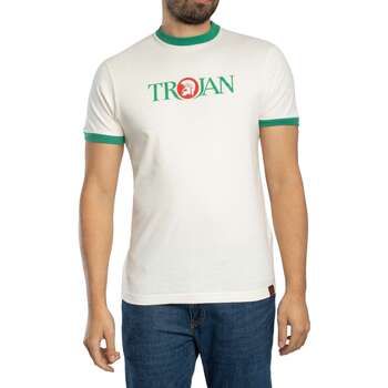 Trojan Camiseta Camiseta ringer con logo para hombre