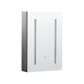 Armario De Pared Blanco Led 40 X 60 Cm Con Espejo Almacenamiento Baño Minimalista Moderno Cameron