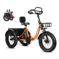 triciclo electrico de 20 eskute t302pro 48v 250w 208ah confort ergonomico naranja