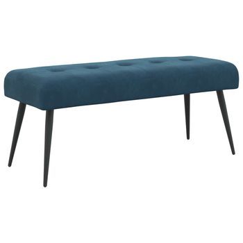 Banco Con Tapicería Con Botones Azul 110 X 40 X 46 Cm Vidaxl