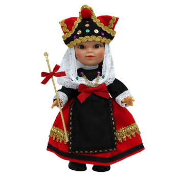 Muñeca regional Segoviana Folk Artesanía original colección 25 cm.vestido típico Segovia, fabricada en España.