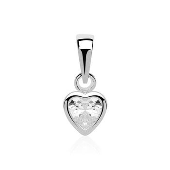 Colgante corazón de plata 925 con circonita