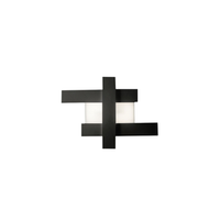 aplique led de diseno moderno 30w negro - estructura geometrica de acero luz calida 3000k 2620lm ancho 655 cm ip20