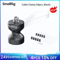 smallrig - juego de 10 abrazaderas para cables color negro con orificio roscado integrado de 14-20 para tripodes bases de montaje y jaulas con correa de silicona 6527