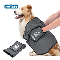 nobleza toalla para perros toallas suaves y duraderas ultra absorbente toalla de secado para perros grandes y pequenos 106  66cm grande toalla del mascotas microfibra gris oscuro