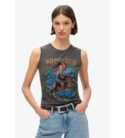 superdry para mujer w6011781a camiseta sin mangas con strass tattoo gris l casual algodon sin mangas  tirantes