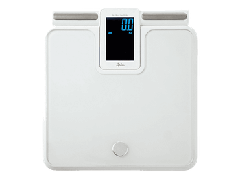 Báscula analizador de fitness - Jata HBAS2501, Peso máx. 180 kg, Pantalla LCD, 8 Sensores Alta Precisión, Memoria para Personas, Blanco