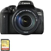 canon eos 750d kit ef-s 18-135mm f35-56 is stm  tarjeta sd de 32gb